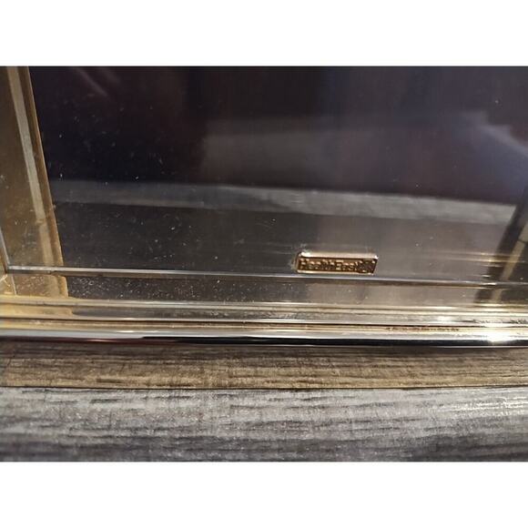 Howard Miller Desk Mantle Clock Brass Acrylic Quartz Battery Roman Numeral WORKS - Picture 4 of 6